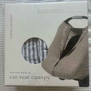 Little Unicorn 100% Cotton Muslin Car Seat Canopy – Neutral Taupe